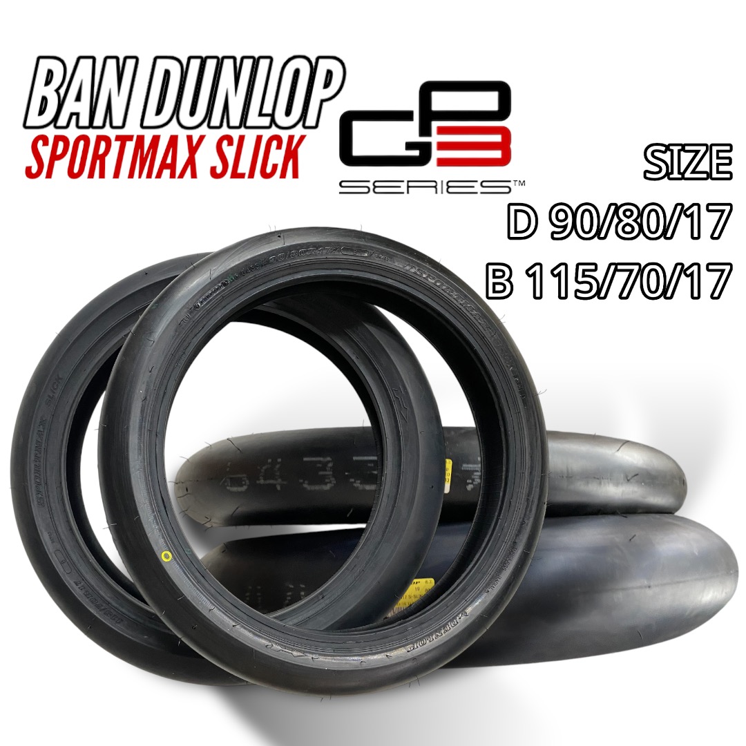 BAN DUNLOP SLICK MOTO3 SET DEPAN BLAKANG 70/80  115/70  - 17