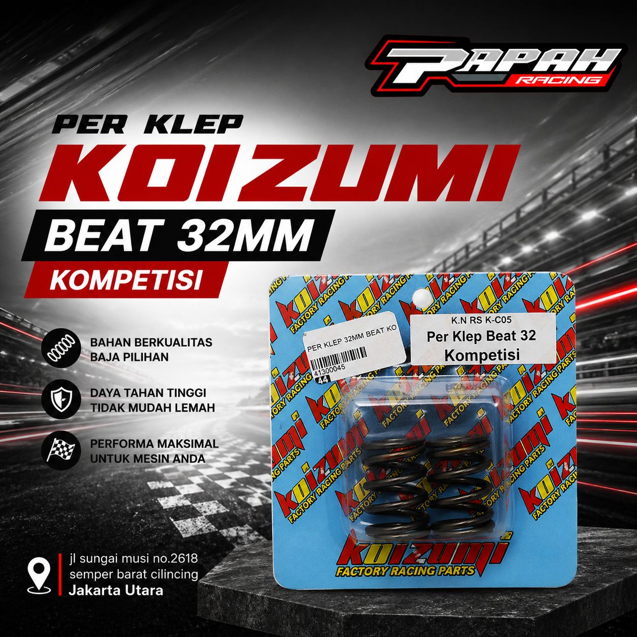 PER KLEP KOIZUMI HONDA BEAT 32MM KOMPETISI
