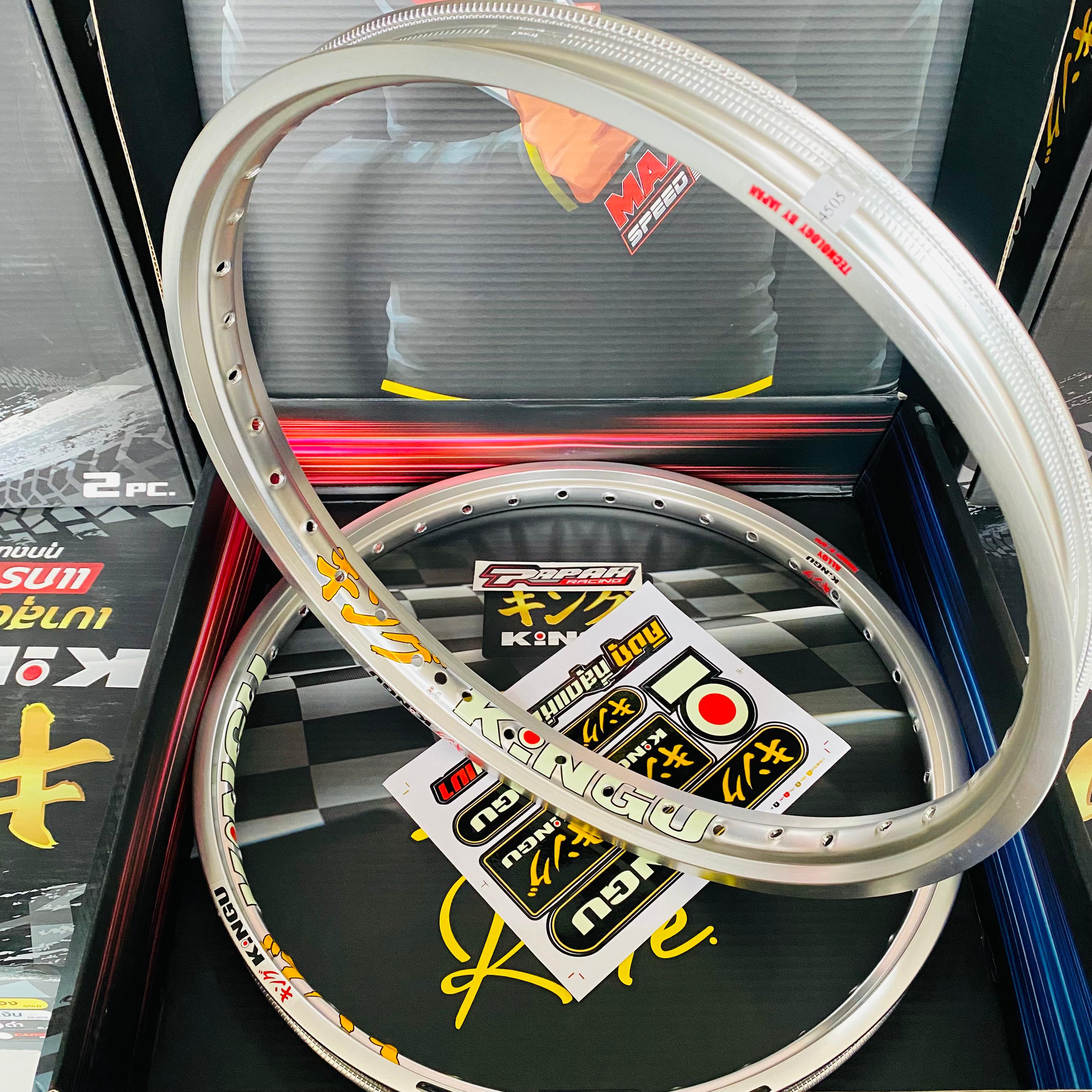 VELG KINGU SILVER UKURAN 120/140-17 (SEPASANG)