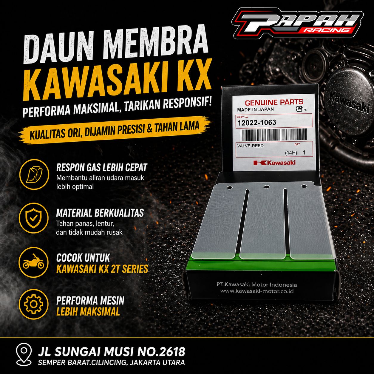 DAUN MEMBRAN KAWASAKI KX (1pcs)