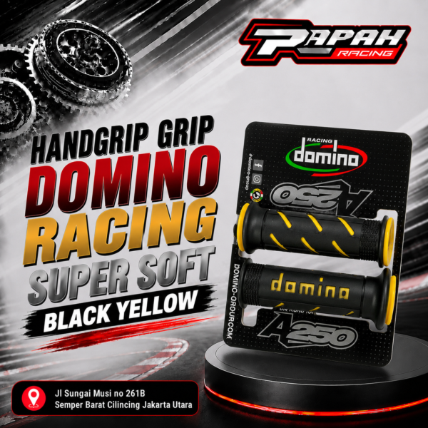HANDGRIP GRIP DOMINO RACING SUPER SOFT BLACK YELLOW