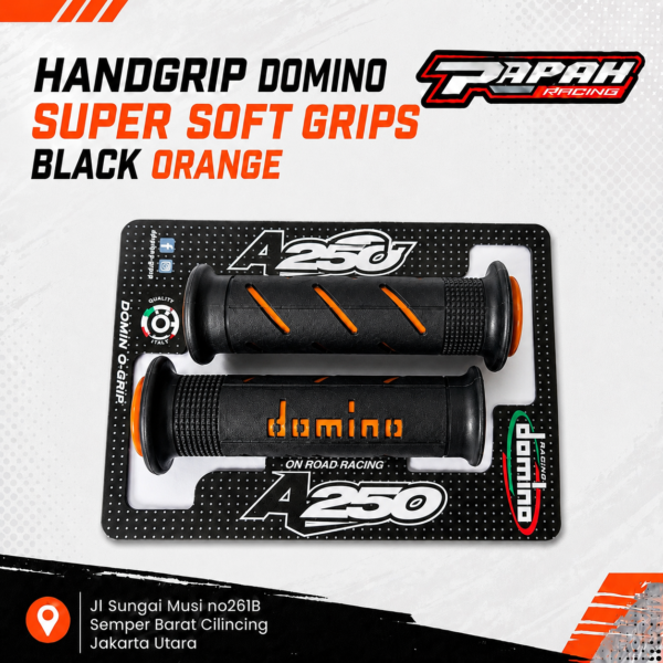 HANDGRIP DOMINO SUPER SOFT GRIPS BLACK ORANGE