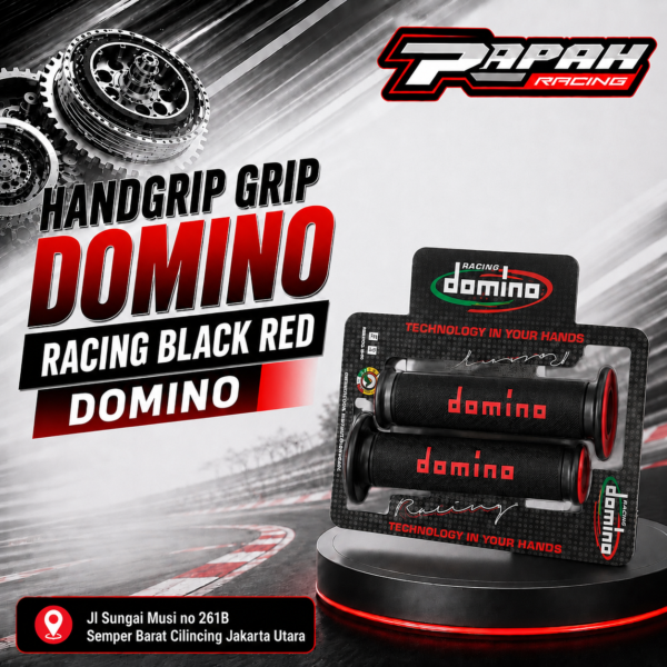 HANDGRIP GRIP DOMINO RACING BLACK RED