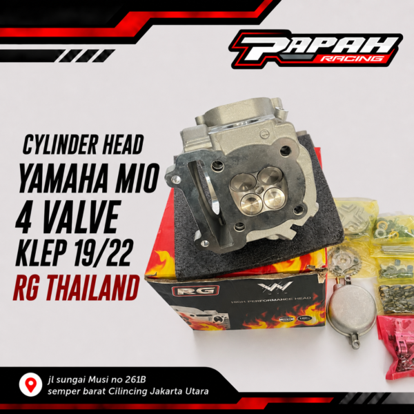 CYLINDER HEAD YAMAHA MIO 4 VALVE KLEP 19/22 RG THAILAND