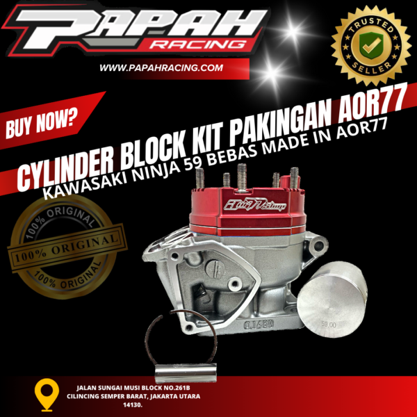 CYLINDER BLOCK BLOK KIT PAKINGAN AOR77 KAWASAKI NINJA 59 BEBAS MADE IN AOR77