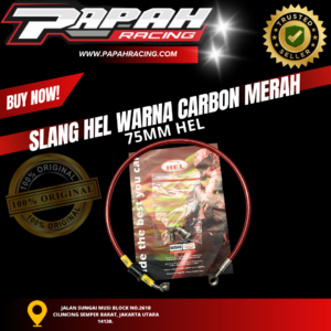 SELANG SLANG HEL WARNA CARBON MERAH 75MM HEL