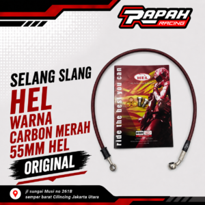 SELANG SLANG HEL WARNA CARBON MERAH 55MM HEL