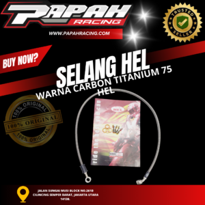 SELANG SLANG HEL WARNA CARBON TITANIUM 75MM HEL