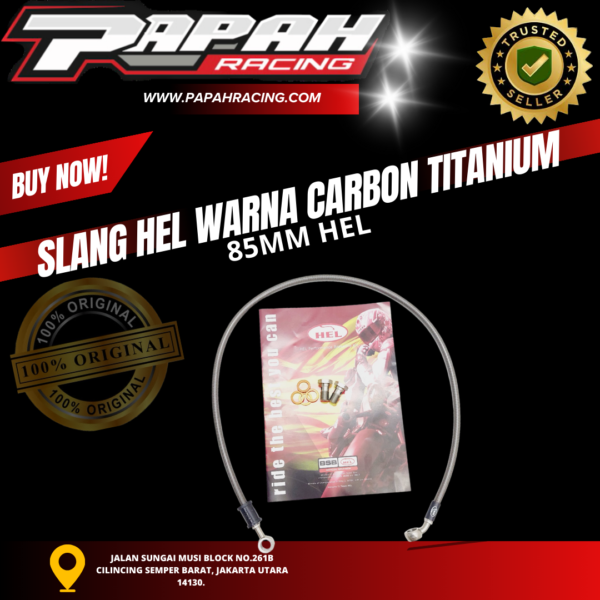 SELANG SLANG HEL WARNA CARBON TITANIUM 85MM HEL