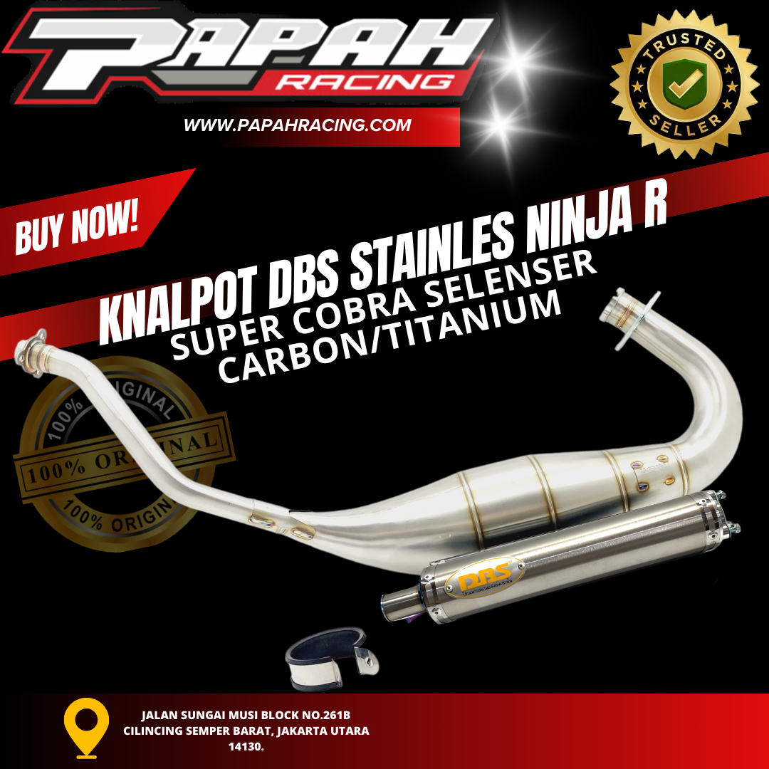 KNALPOT DBS STAINLES NINJA SS R SUPER COBRA SILENVER CARBON/TITANIUM