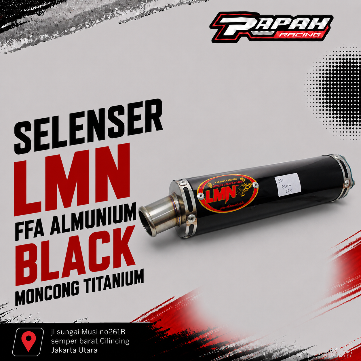 SELENSER LMN FFA ALMUNIUM BLACK MONCONG TITANIUM