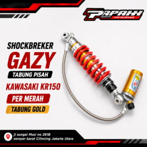 SHOCKBREKER GAZY TABUNG PISAH KAWASAKI KR150 PER MERAH TABUNG GOLD