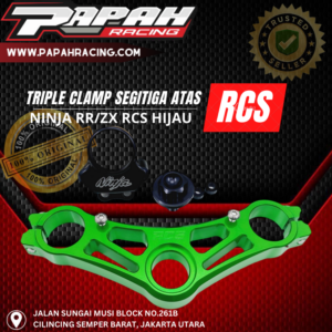 TRIPLE CLAMP SEGITIGA ATAS NINJA RR/ZX RCS GREEN HIJAU