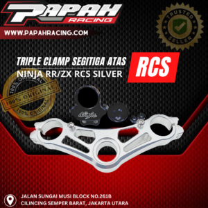 TRIPLE CLAMP SEGITIGA ATAS NINJA RR/ZX RCS SILVER