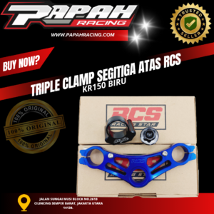 TRIPLE CLAMP SEGITIGA ATAS RCS KR150 BIRU