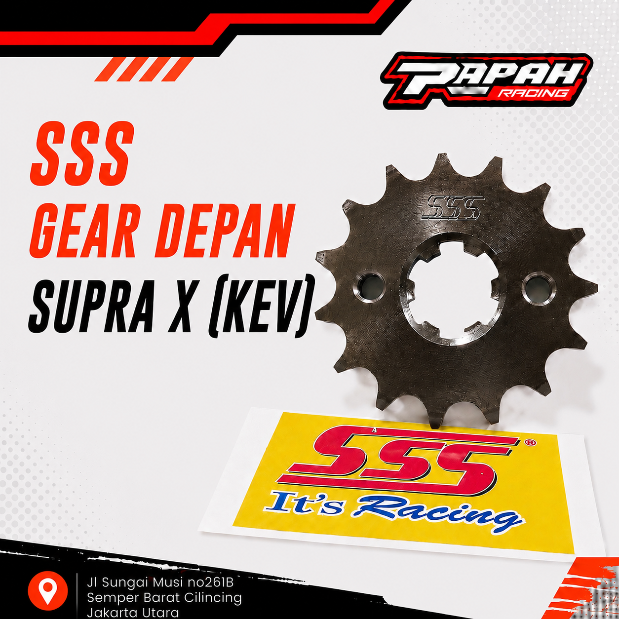 GEAR DEPAN SSS HONDA SUPRA KEV 415 11T 12T 13T 14T 15T 16T 17T