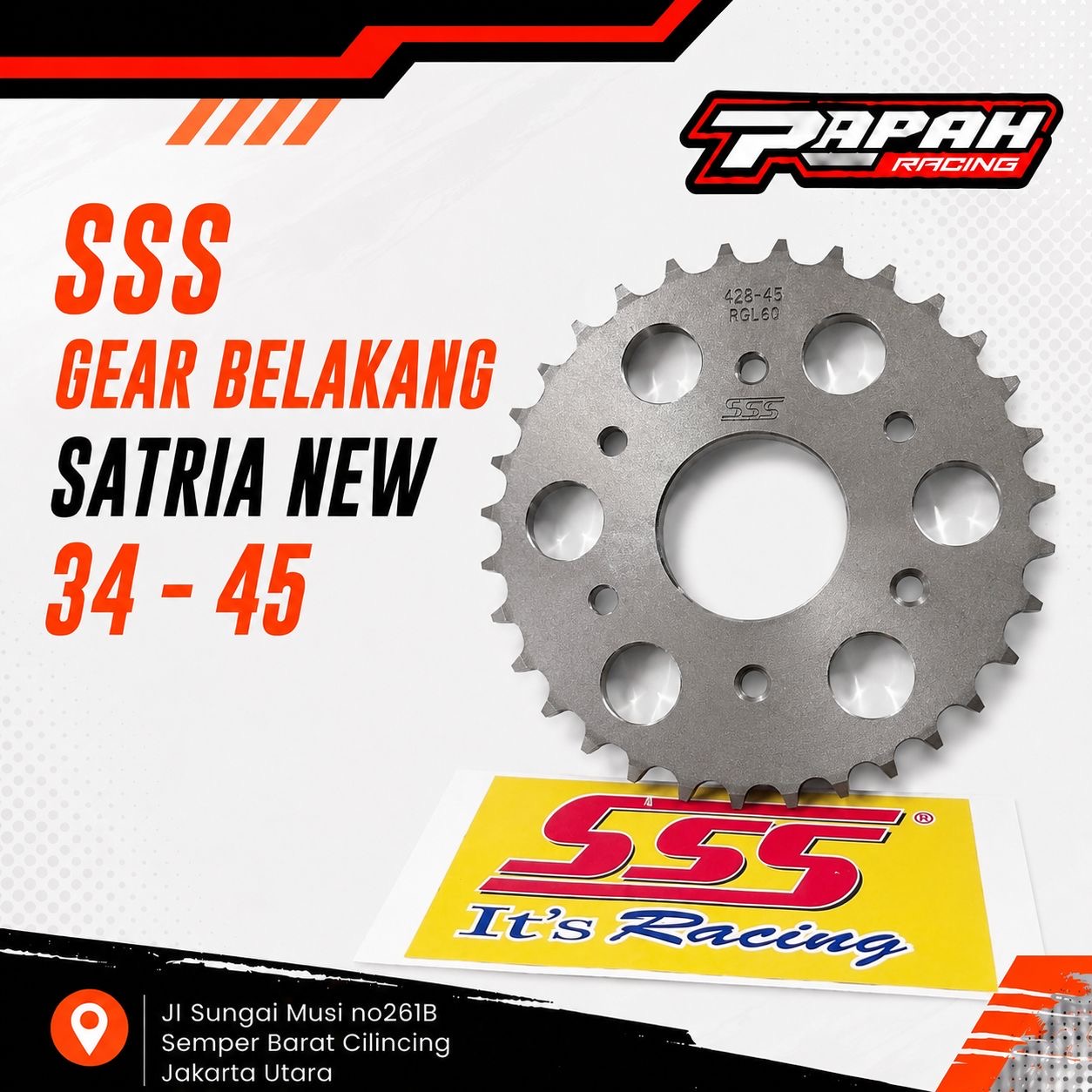 GEAR BELAKANG SSS SATRIA NEW 415
