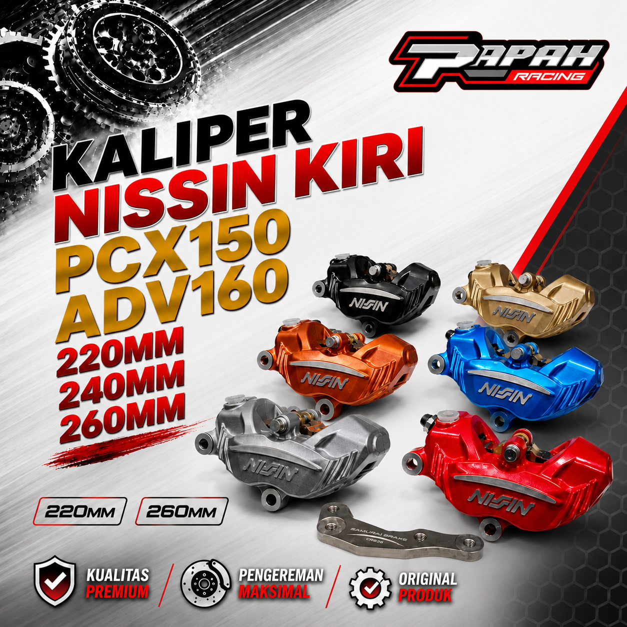 KALIPER NISSIN KIRI PCX150 ADV160 220MM 240MM 260MM