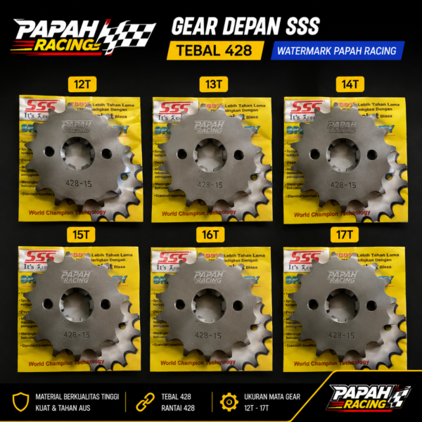 GEAR DEPAN SSS 428 SATRIA FU 12T 13T 14T 15T 16T 17T
