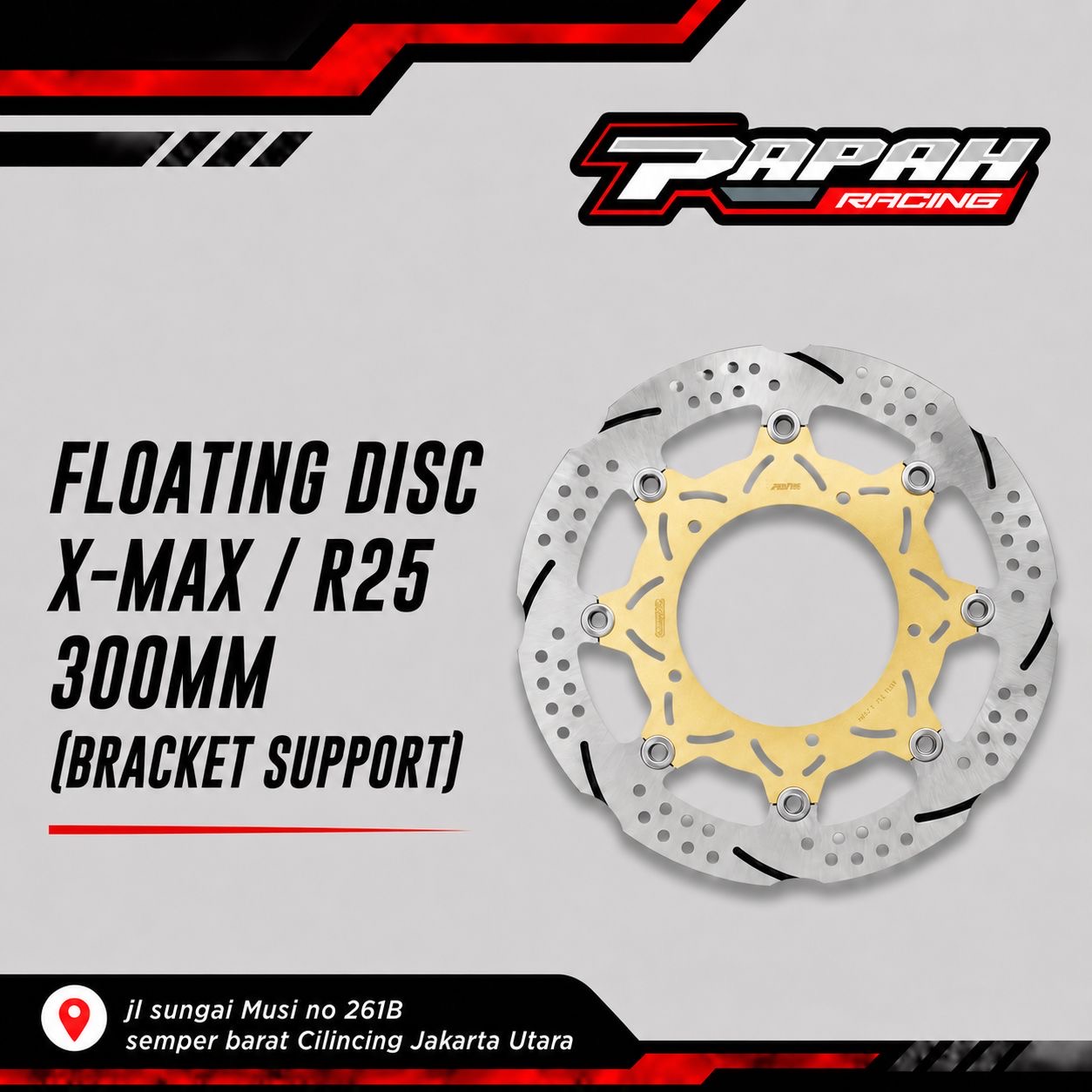 Floating Disc Brake X-MAX/R25 300mm (Bracket Support)
