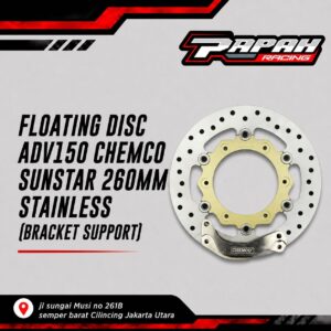 Floating Disc Adv150 Chemco Sunstar 260mm Stainless (Bracket support)